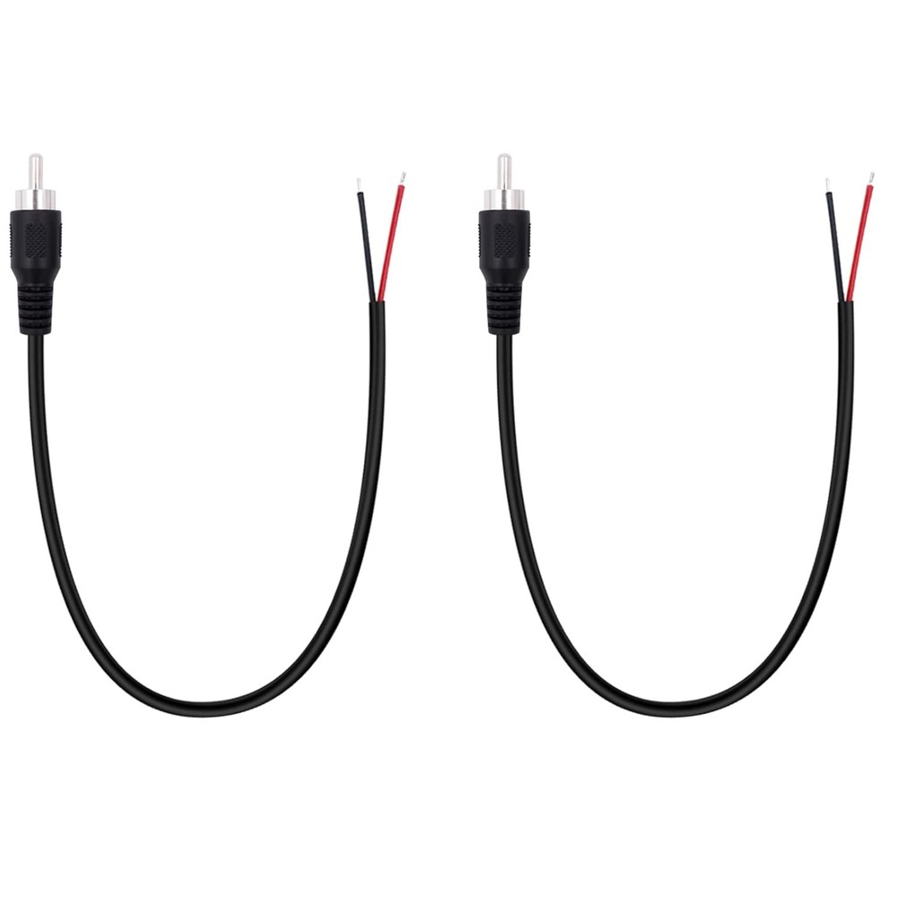 Fancasee 2-Pack RCA Male Plug to Speaker Wire Bare Pigtail Connector…