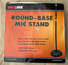 Proline MS235BK Round Base Microphone Stand Cast Metal Black New!!