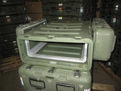 Rackmount 03U x24 Hardigg MAC Rack W/ Wheels Shock Mount 19″ Case Pelican Green1