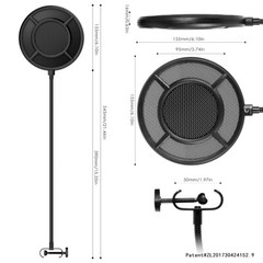 Professional Dual Layer Metal Grill Microphone Filter Anti-Spray Net Sing Audio