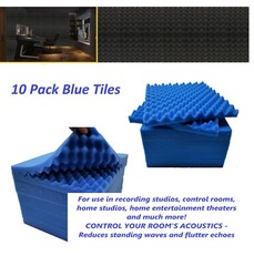 10pk Premium Acoustic Foam Blue Egg Panel Wall Tile Soundproofing 12″x12″x1.5″