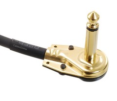 Low-Profile Right-Angle 3-Pin XLR Male to Right-Angle 1/4″ TS Male Cable