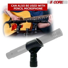 5 Core Microphone Clip Holder 2 Pieces with Screw Adapters 5/8 to 3/8 Inch