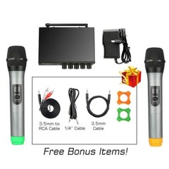 Wireless Microphone System 4channel Uhf Wireless Mic Set With Handheld/bodypack/