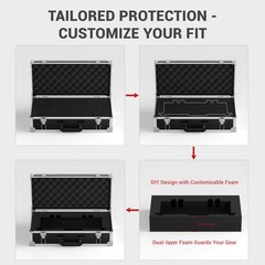 Phenyx Pro Equipment Storage Case, Carrying Large (53.5*16.5*29cm), Black