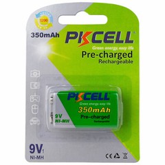 PKCELL – 9V Precharged Rechargeable NiMH 350mAh Battery