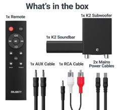Majority K2 2.1 Sound Bar with Subwoofer, Surround Sound System w/Bluetooth