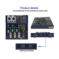 4 Channel KTV Audio Mixer Console Mixing W/ 2CH UHF Handheld Church Microphone