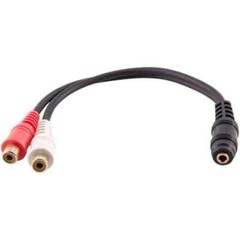 SA-Y25 – 6 Inch 3.5mm Female to Dual RCA Female Stereo Splitter Cable