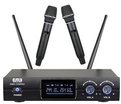 EMB Dual Handheld Wireless Professional Microphone Cordless Receiver for Karaoke