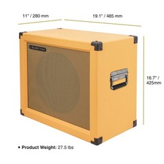 Sound Town 1 x 12″ 65W Open-back Guitar Speaker Cabinet, Orange (GUC112OBOR)