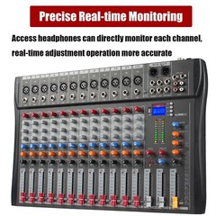Pro Power Mixer 12 Channel Audio Mixing Console 16 DSP w/USB 110-220V Bluetooth