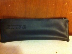 Shure Wireless Microphone Bag Zipper Pouch Case, Black Vinyl – Extra Large Size!