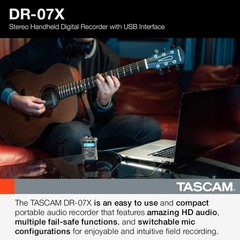 Tascam DR-07X Stereo Handheld Digital Audio Portable Recorder and USB Audio I…