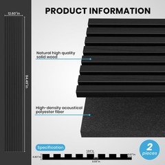 3D Acoustic Wall Panels Handcrafted Eco Friendly Wood Sound Dampening 2 Piece…