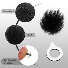 Nezyo 10 Pcs Camera Mic Windscreen Wind Muff Built in 0.24 x inch, Black
