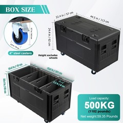 1-4X Road Trunk Case Flight Case Utility Load 1102 lb Detachable ATA Road Case