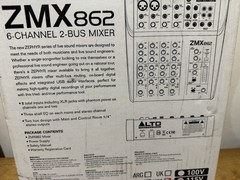 Alto Professional ZMX862 6-Channel 2-Bus Compact Mixer w/ Power Supply W/Box