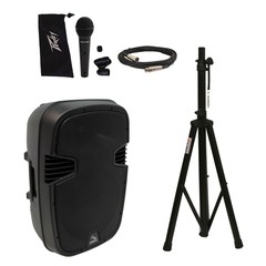 Harmony HA-L15BA Pro DJ Bluetooth 15″ 1200W Powered PA Speaker Stand Peavey Mic