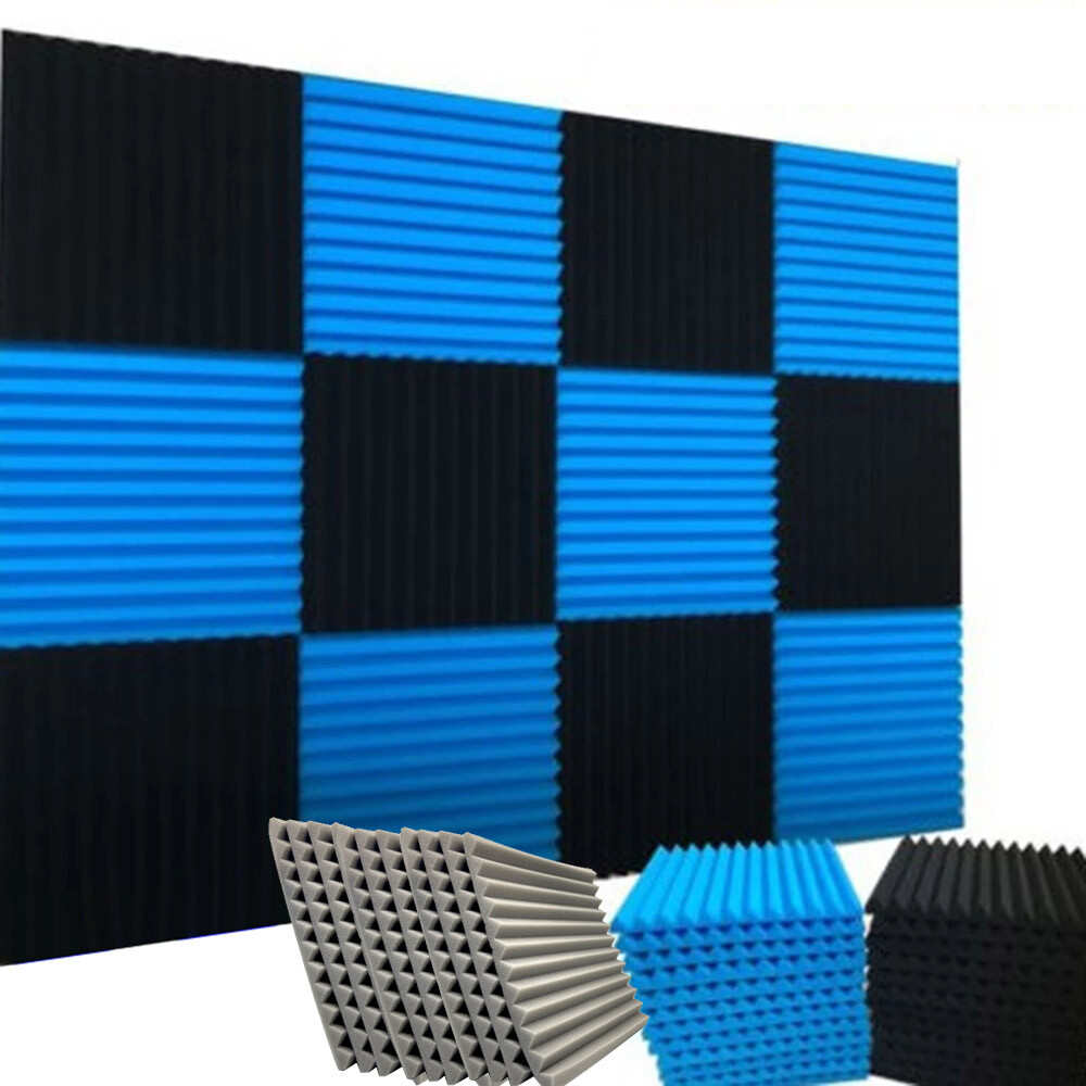 12- 96 Acoustic Foam Panel Wedge Studio Soundproofing Wall Tiles 12″X12″X1″ Blue