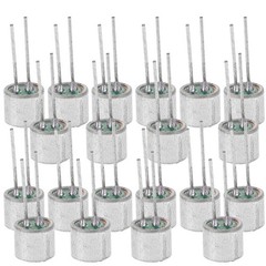 20 Pcs Cylinder Shape Mic Condenser Microphones Electret With Pins