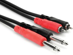 Hosa Stereo Intercon Dual 1/4Ints to Dual Rca1M [New ]