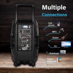 PRORECK 12″ Powered DJ Speaker 600W Outdoor BBQ Event Tailgate Bluetooth Audio