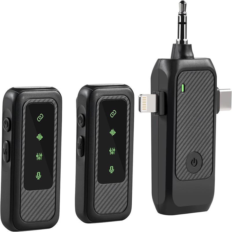 Wireless Lavalier Microphone For iPhone Android Video Recording, Live Streaming