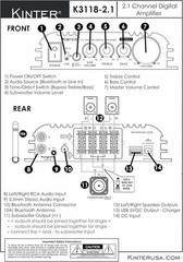 K3118-2.1 Bluetooth 5.0 Stereo Digital Receiver Amplifier 2.1 Channel Mini Hi…