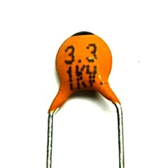 100pc Disc Ceramic Capacitor 3.3pF 1KV C ±0.25pF NP0 Pitch=4.5mm RoHS Taiwan NPO