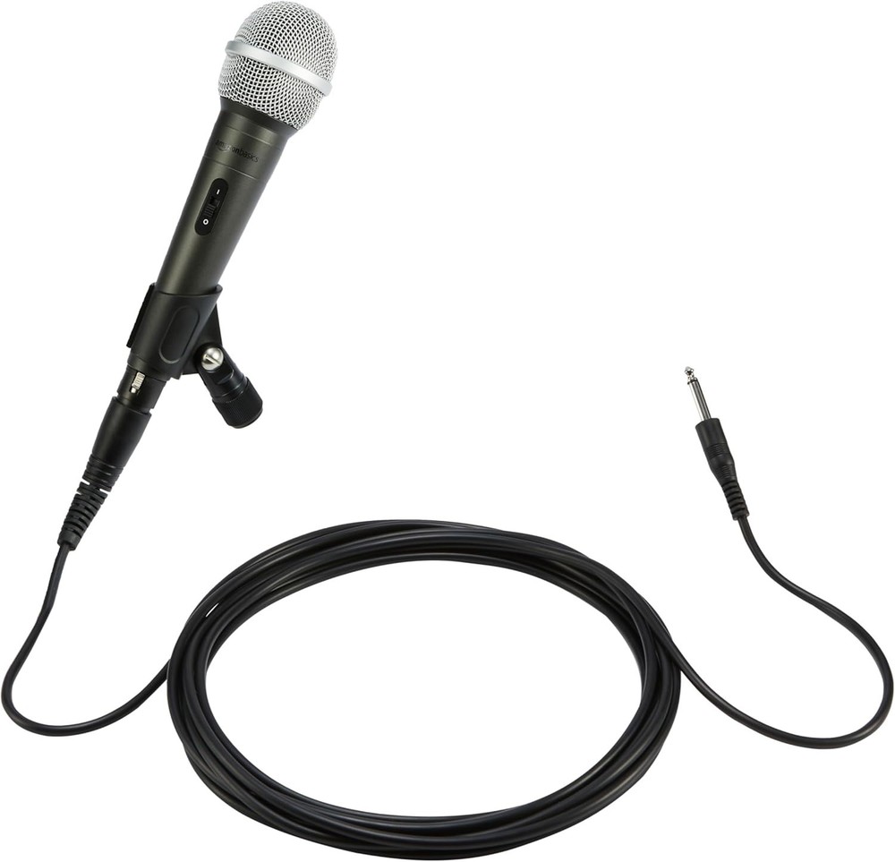 Amazon Basics Dynamic Microphone w/Cable & Microphone Holder