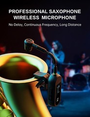 EBJ Wireless UHF Saxophone Microphone System, Clip Instrument Microphone Saxo…