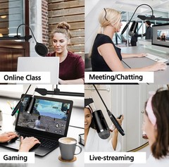Microphone Stand for Blue Yeti, Quadcast Boom Arm Scissor Mic Stand with Wind…