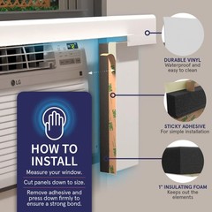 Surround Insulation Side Panels White for Window AC Unit Indoor Air Condition…