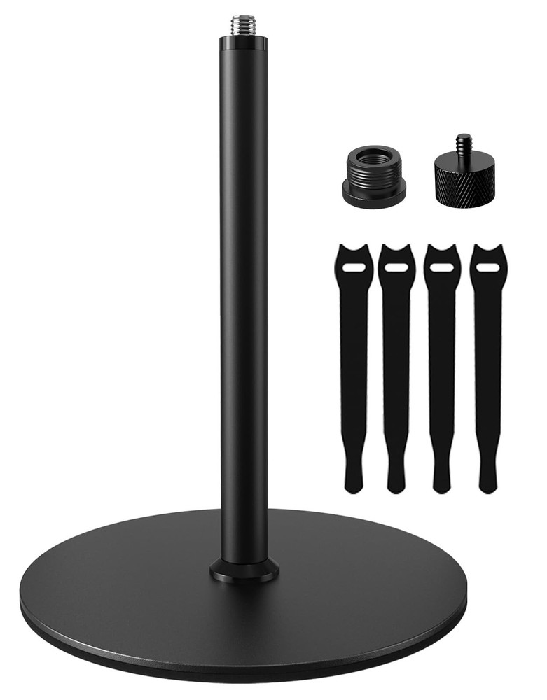 Etour Desktop Microphone Stand, Weighted Base & Wide Compatibility, 3/8″ Tabl…