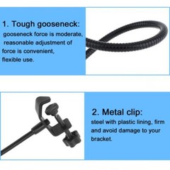 Microphone Pop Filter Dual Layered Mic Shield With Flexible 360° Gooseneck Clip