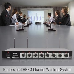 Pyle Pro PDWM8300 8 Channel Wireless Conference Microphone System Sealed