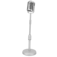 Retro Microphone Prop Lightweight Fake Vintage Mic For Shooting/Party (Silver)