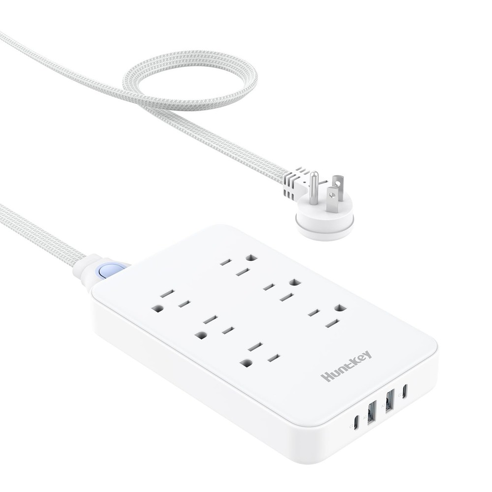Innovative Power Strip, Cord Removable Design (10FT), Huntkey 6 Outlets Surge…