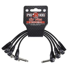 Pig Hog Lil‘ Pigs 6 inch Low Profile Flat Patch Cables – 4 PACK