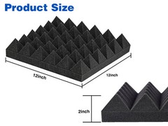 12~48 PACK Acoustic Foam Panel Wedge Studio Soundproofing Wall Tiles 12″X12″X2″