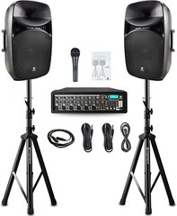 proreck mx 15 Powered PA System Bluetooth Mixer 15inch 2500W DJ Set