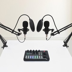 Condenser Microphone Pro Audio Mixer Podcast Equipment F998 Max Sound Card+BM800