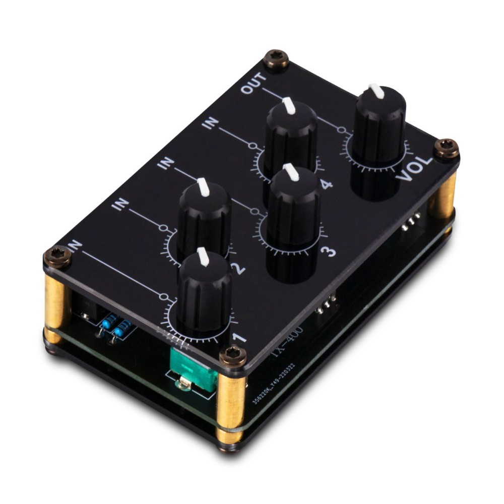 2.5K ohms – 10K ohms Output Impedance 4 Channel 3.5mm Stereo Audio Mixer
