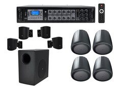 JBL Subwoofer+(4) Satellite+(4) Pendant Speakers+350w Amp For Office/Store/Gym