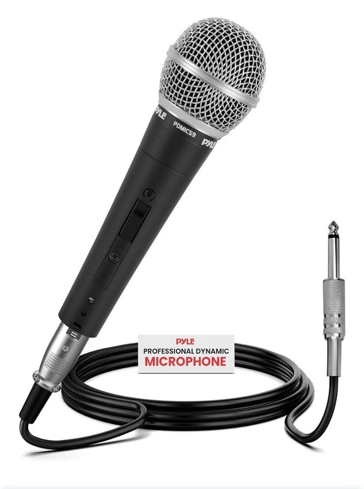 Pyle Professional Moving Coil Dynamic Handheld Microphone + 15′ Cable PDMIC58