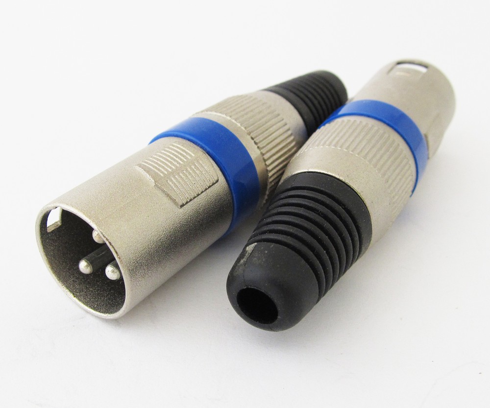 10pcs SL5235 XLR 3pin Male Microphone Mic Speaker Audio Connector w/Blue Ring