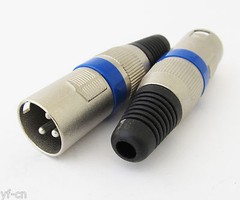 10pcs SL5235 XLR 3pin Male Microphone Mic Speaker Audio Connector w/Blue Ring