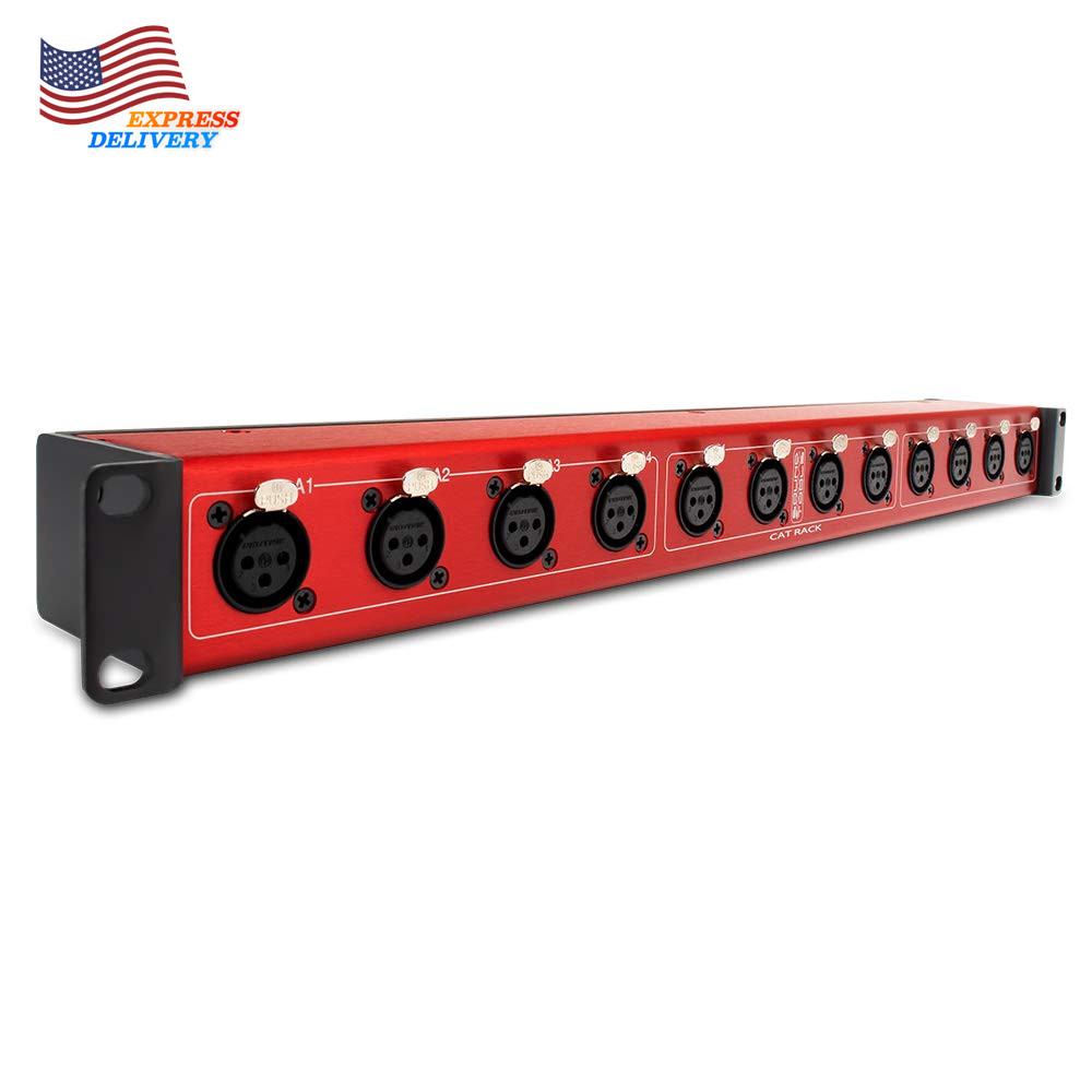 Female XLR Rack Mountable Stage Box with Audio over Shielded CAT Cable FREE SHIP
