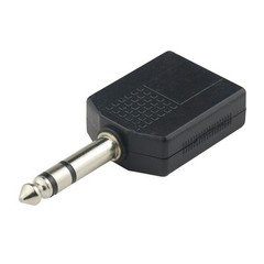 6.3mm 1/4″ Y Splitter Adapter Plug Male to 2x 6.35mm Jack Female Audio/Guitar/PA